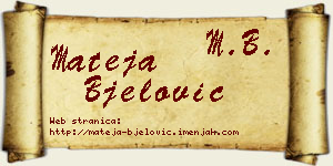 Mateja Bjelović vizit kartica